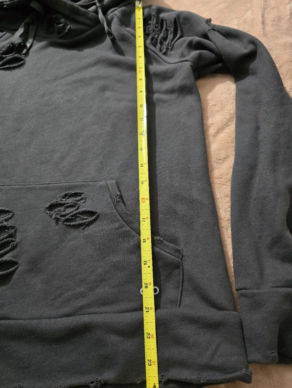 Alo Yoga distressed and ripped hoodie, edgy grunge design ssize Medium